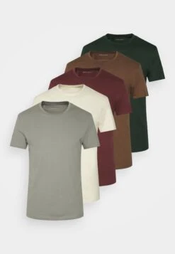 Pier One 5 Pack - T-Shirt Basic - Bordeaux/Light Grey/Brown -Pier One 83cca5e18c004829aaae044651c3ddc2