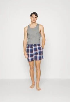 Pier One Rib Vestlue - Hemd - Grey/White/Blue -Pier One f8ddb41195be4b5bb703e55193394016